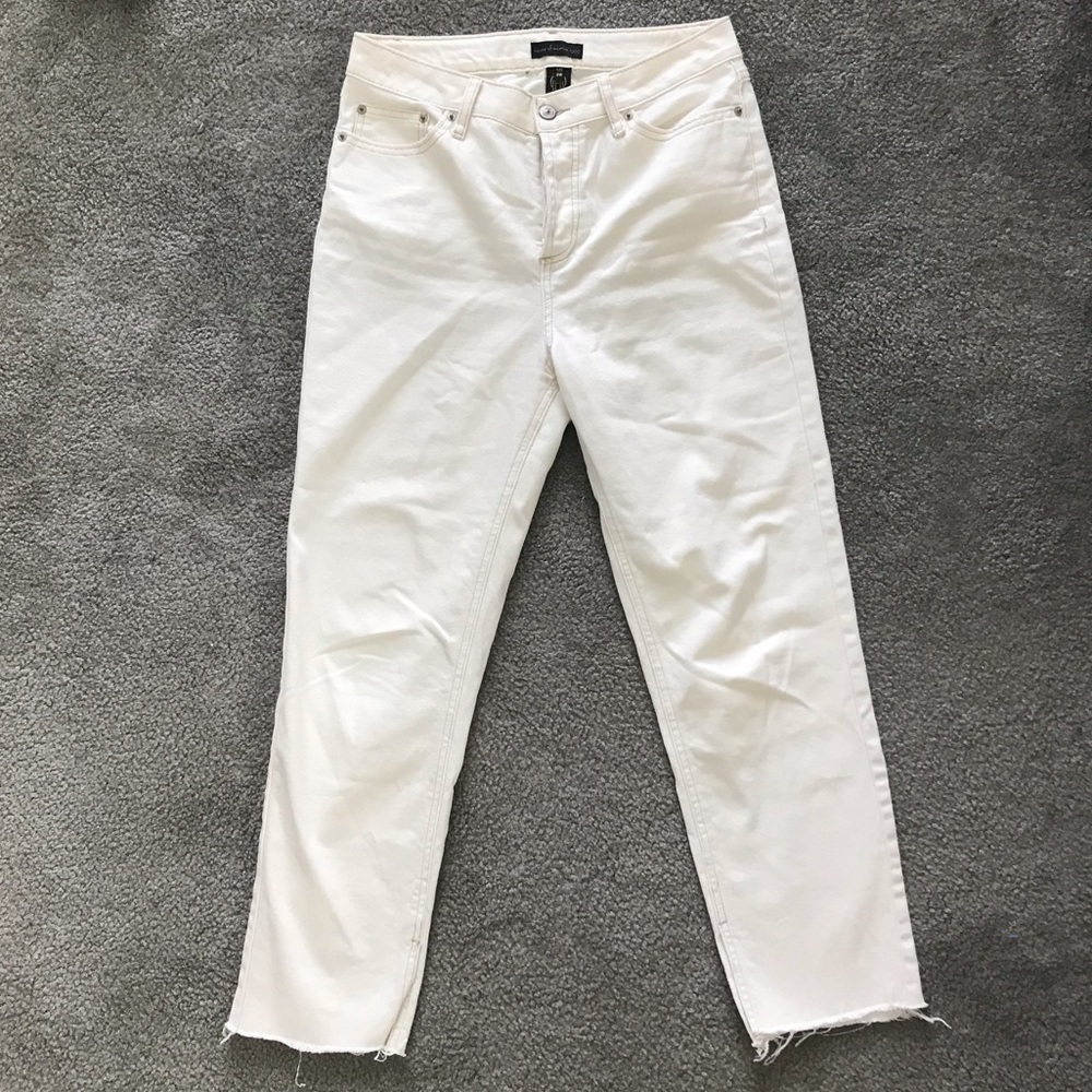 EUC House of Harlow 1960 Ivory High Rise Button Fly Jeans